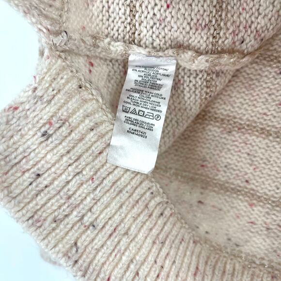 LOFT Cotton Blend Knit Sweater Tan Gold Size Small - Picture 3 of 5